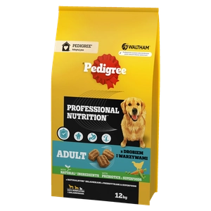 PEDIGREE® Adult Professional Nutrition 12kg z drobiem i warzywami - sucha karma pełnoporcjowa dla dorosłych psów dużych i średnich ras / Opakowanie uszkodzone (2234,2316,2370) !!!