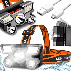 GENETIC® Latarka czołowa czołówka xpe high x 9 led usb