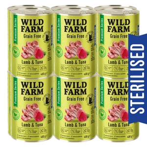 WILD FARM Premium Grain Free Lamb and Tuna 12x400g  - bezzbożowa karma dla kota sterylizowanego