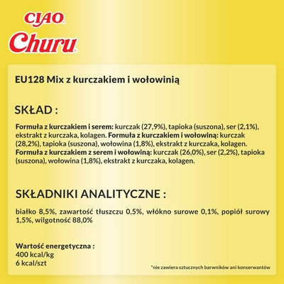 INABA  Churu dla kota - mix z kurczakiem i wołowiną 20x14g