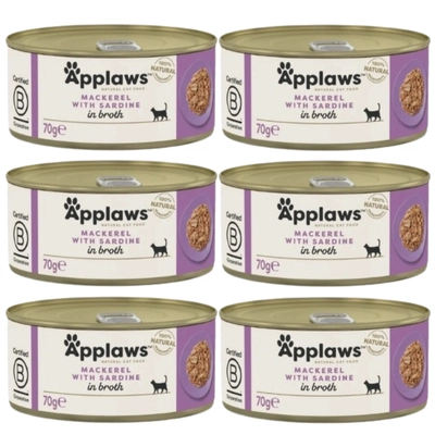 Applaws Cat Makrela i sardynki 6x70g PUSZKA