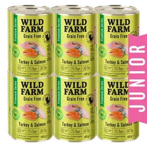 WILD FARM Premium Grain Free Turkey and Salmon Junior 12x400g  - bezzbożowa karma dla kociąt