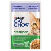 CAT CHOW Sterilised Karma dla kotów z jagnięciną i zieloną fasolką w sosie 85g