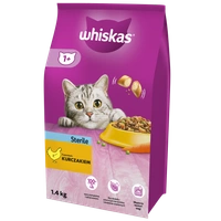 WHISKAS Sterile 1,4 kg - sucha karma dla dorosłego kota po zabiegu kastracji, z pysznym kurczakiem