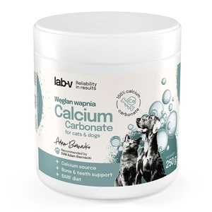 Lab-v Węglan Wapnia – Naturalne źródło wapnia dla psów i kotów 250 g