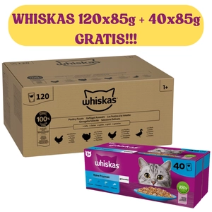 Whiskas Drobiowa Uczta 120x85g w Galaretce + WHISKAS 40x85g Rybne Przysmaki