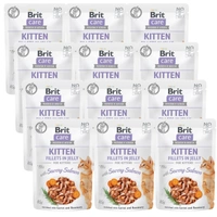 BRIT CARE Cat  Pouches Kitten Fillets in Jelly with Savory Salmon 12x85g