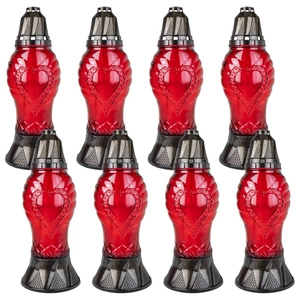 LUKS Znicz nagrobkowy czerwony 343KT 30cm 8szt