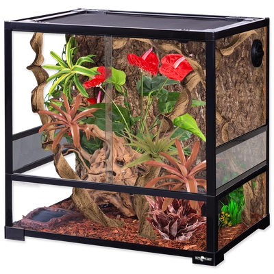 REPTI PLANET  terrarium szklane składane, drzwi przesuwne  60x45x60 cm