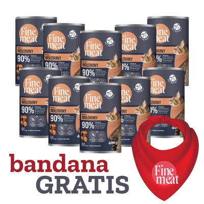 PetRepublic Fine Meat danie z wołowiny 10x400g + bandana!