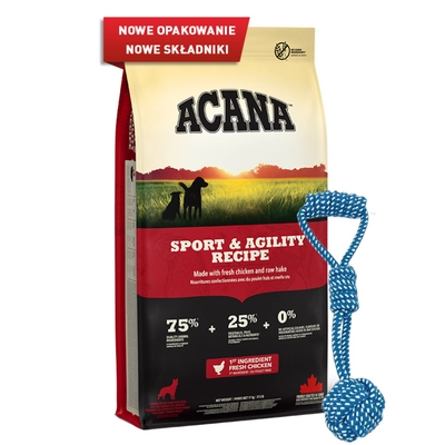 ACANA Sport & Agility 17kg + szarpak 35cm