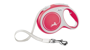 FLEXI Smycz oryginalna New Comfort czerwona L 8m do 50kg- taśma
