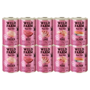 WILD FARM Pate Mix smaków 10x400g