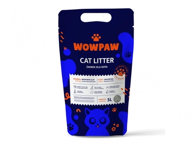 WOW PAW Żwirek Bentonitowy - Bezzapachowy dla kota 5L 3,2 kg Opakowanie uszkodzone (2220) !!!