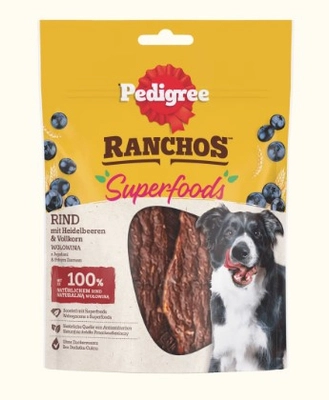 PEDIGREE® Ranchos™ Superfoods z wołowiną, jagodami i pełnym ziarnem 70g