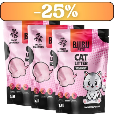 BUBU Pets Żwirek Silikonowy Niezbrylający Micro Różowy 3x3,8l