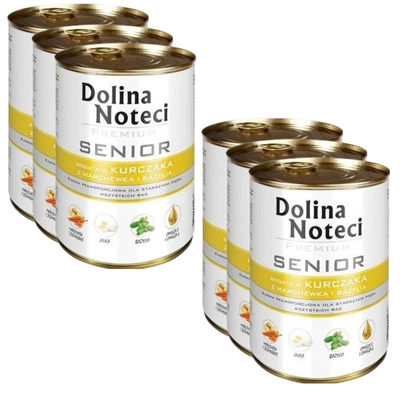 Dolina Noteci PREMIUM Senior Kurczak z marchewką i bazylią 6 x 400g