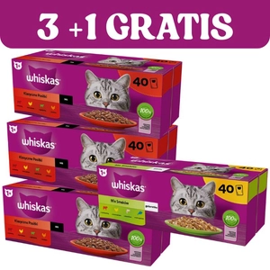 WHISKAS Adult saszetki 120x85g Klasyczne Posiłki + 40x85g GRATIS