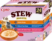 INABA Cat Ciao Stew - karma uzupełniająca dla kota o smaku kurczaka, tuńczyka i łososia 24x40g