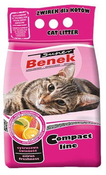 SUPER BENEK Żwirek Compact Cytrusowa Świeżość 10l - 6kg/ Opakowanie uszkodzone (898)