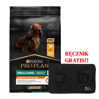 PRO PLAN Everyday Nutrition Small & Mini Adult Karma dla psów bogata w kurczaka 7kg + Ręcznik dla psa GRATIS!!