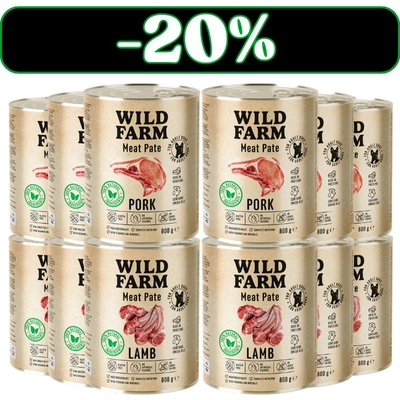 WILD FARM Pate Lamb/Pork 12x800g bezglutenowa karma dla psa