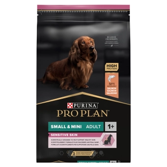 PRO PLAN Sensitive Skin Small & Mini Adult Karma dla psów bogata w łososia 7kg/ Opakowanie uszkodzone (2632) !!! 