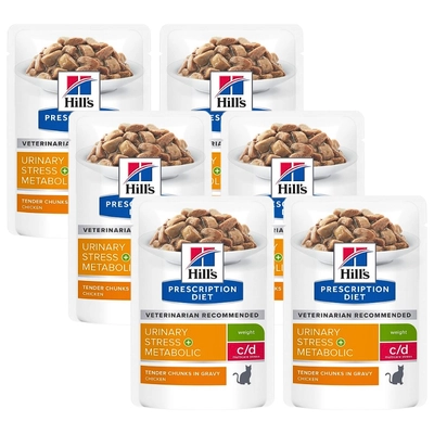 HILL'S PD Prescription Diet Feline c/d Urinary Stress + Metabolic Kurczak 6x85g saszetka