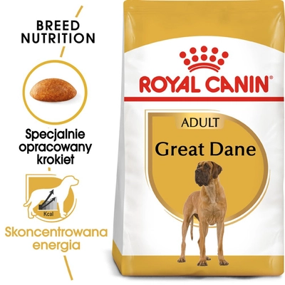 ROYAL CANIN Great Dane Adult 12kg karma sucha dla psów dorosłych rasy dog niemiecki / Opakowanie uszkodzone (7326) !!! 