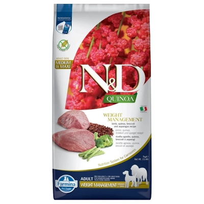 Farmina N&D Quinoa canine WEIGHT MANAGEMENT LAMB  7kg /Opakowanie uszkodzone (9422) !!!