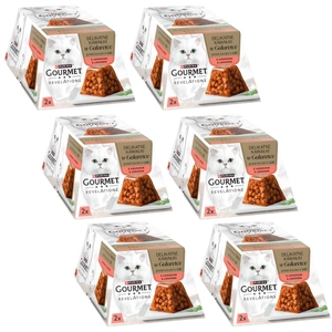 GOURMET Revelations Delikatne Kawałki w Galaretce z Łososiem 6x(2x57g)
