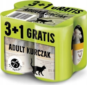 Pet Republic Zestaw Kurczak 3+1 GRATIS - Karma mokra dla kota - 400g