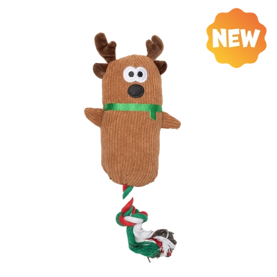 UNIQ PETS PLUSZOWA ZABAWKA DLA PSA SQUEAKIES szarpak renifer z piszczałką 40cm