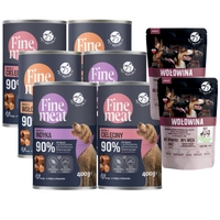 PetRepublic Fine Meat danie z cielęciny/indyka/wołowiny 6x400g (90% mięsa w kawałku) + Pet Republic 2x500g