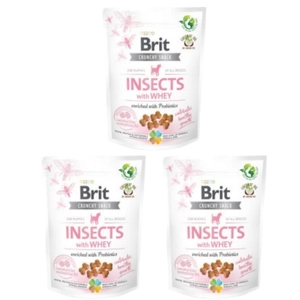 BRIT CARE Dog Crunchy Cracker Puppy Insects rich in Whey 3x200g