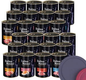 Dolina Noteci Premium dla kota mix smaków 24x400g + 3 pokrywki na puszki