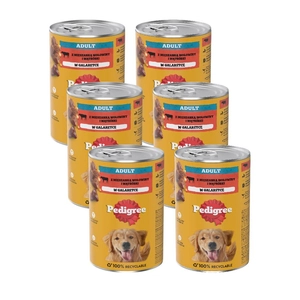 PEDIGREE Adult mokra karma pełnoporcjowa dla dorosłych psów, z wołowiną w galaretce 6x1200g