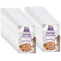 BRIT CARE Cat Kitten Fillets in Gravy with Tender Turkey Enriched with Sea Buckthorn and Nasturtium 24x85g