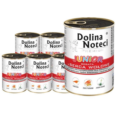 Dolina Noteci PREMIUM Junior bogata w serca wołowe 12x400g