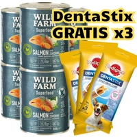 WILD FARM Superfood Salmon (Łosoś z cukinią, słodkimi ziemniakami i ziołami) 6x800g bezzbożowa karma dla psa
