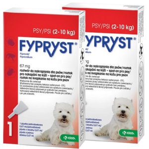 KRKA Fypryst Spot On krople na pchły i kleszcze dla psa 2-10 kg 2 szt