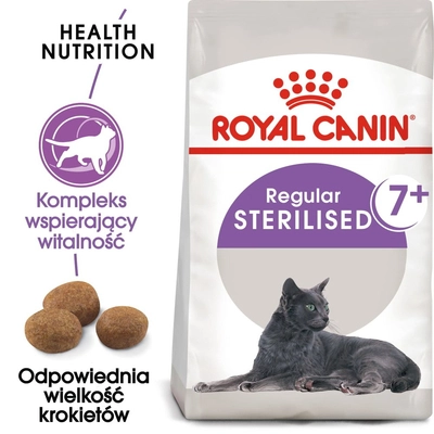 ROYAL CANIN  Sterilised +7 10kg karma sucha dla kotów dorosłych, od 7 do 12 roku życia życia, sterylizowanych  / Opakowanie uszkodzone (4014,5094,36) !!!