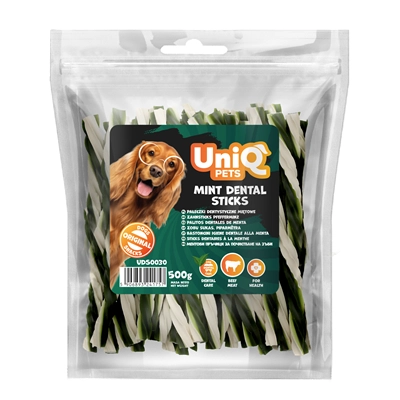 UNIQ PETS dog snacks 500g Pałeczki dentystyczne (miętowe)