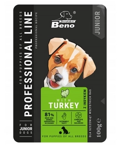 SUPER BENO Junior saszetka dla szczeniąt wszystkich ras z indykiem 100g