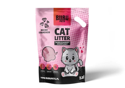 BUBU Pets Żwirek Silikonowy Niezbrylający Micro Różowy 7,2l 3kg opakowanie uszkodzone (2517)