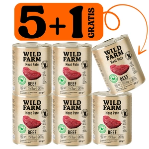 WILD FARM Pate Beef 5x800g + 800g GRATIS bezglutenowa karma dla psa