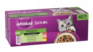 WHISKAS TASTY MIX mokra karma dla kota Wybór Szefa Kuchni w sosie 40 x 85 g