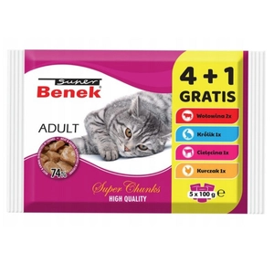 Super Benek Saszetka dla kota Adult 5x100g (4+1 GRATIS)