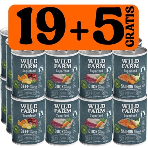 WILD FARM Superfood Mix smaków 19x400g + 5x400g GRATIS