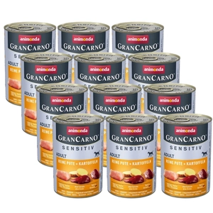 ANIMONDA GranCarno Sensitiv Adult Dog smak: Indyk + ziemniaki 12x400g